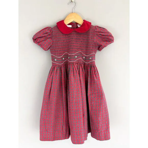 white christmas dresses Anastasia Girls Christmas Smocked Dress 2T main image 1